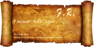 Facsar Rózsa névjegykártya